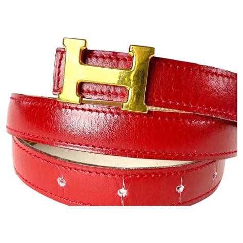 red hermes belt gold buckle
